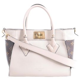 Louis Vuitton On My Side PM Monogram x Leather in Beige×Brown M57729 Bege