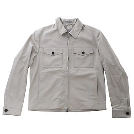 Veste Corneliani en coton, gris verdâtre, taille 50 IT Marron