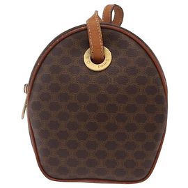 Céline Bolsa de ombro circular Macadam PVC Couro Castanho Outro