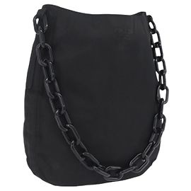 Prada Black Nylon Plastic Chain Shoulder Bag Other