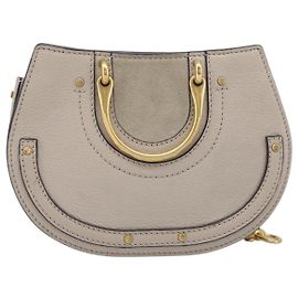 Chloé Cinto Chloe Pixie em couro e camurça Mini Bege