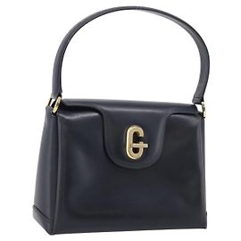 GUCCI Bolsa de mão em couro preto tom dourado Auth 211014 - Jerrillo Outro