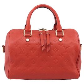 Louis Vuitton Speedy Bandouliere Monogram Empreinte Leather 25 Rouge