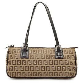 Fendi Vintage Zucchino Rectangular Pochette Brown