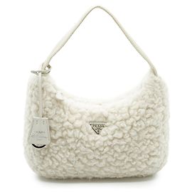 Prada Re-edition 2000 Shearling Mini Hobo D'oro Altro