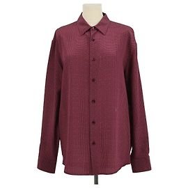Autre Marque Camicia a maniche lunghe Cassandre in seta bordeaux Saint Laurent Bordò