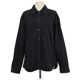 Camisa de manga comprida Rag & Bone em denim preto com cristais Preto