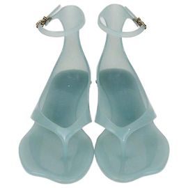 Chloé Chloe Blue TPU Jelly Ankle Strap Thong Sandals Blue