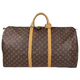Louis Vuitton Monogram Canvas Keepall 60 Bag Brown