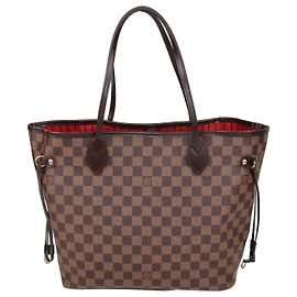 Saco Louis Vuitton Damier Ebene MM Neverfull Marrom