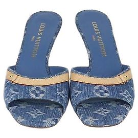 Mules Louis Vuitton Blue Monogram Denim 6AM Azul