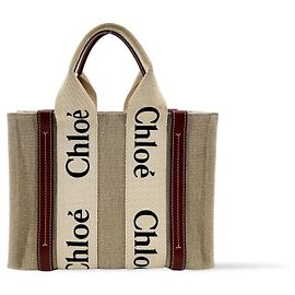 Chloé Chloe Woody Canvas with Leather Medium Marrom
