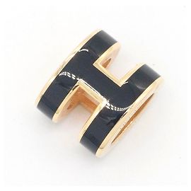 Hermès Hermes Mini Pop H Anhänger Halskette Schwarz Golden