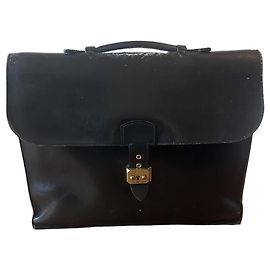 Hermès Sac à Dépêches 38 en Cuir Box Noir Noir