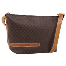 Céline Celine Macadam Shoulder PVC Leather Medium Marrone