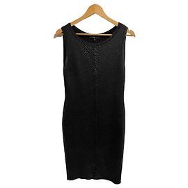 Vestido Gucci de punto negro con estampado de pitón Talla L Negro
