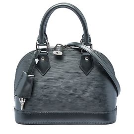 Borsa Satchel Louis Vuitton Epi Alma BB Nera Nero