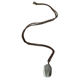 Autre Marque Collier Louis Baugé en plaqué or et perle baroque Blanc Doré