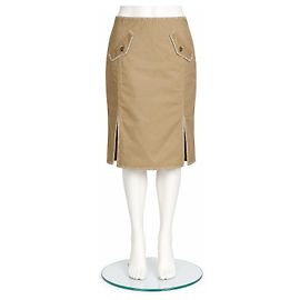 Moschino Jeans Baumwollrock Beige Midi Beige Hellbraun