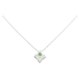 Autre Marque Colar Au750 Granada e Diamante Prata