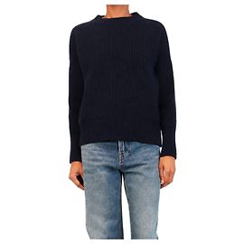 Autre Marque Gerippter Kaschmirpullover in Marineblau - size XS Marineblau