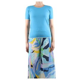 Top Chanel blu e bianco con bordi a contrasto Altro