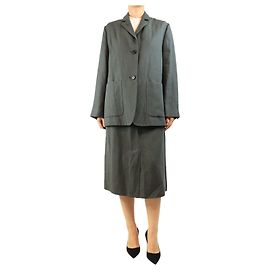Autre Marque Set due pezzi blazer e gonna in lino grigio - taglia UK 10 Grigio