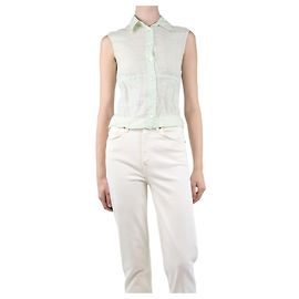 Chanel pale green sleeveless linen top Other