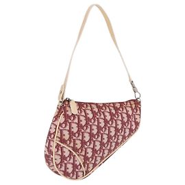 Christian Dior Trotter Canvas Saddle Accessory Pouch PVC Red Silver Other