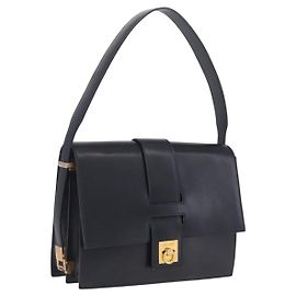 Céline CELINE Shoulder Bag Leather Navy Gold Altro