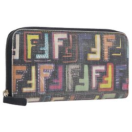 FENDI Cartera larga de lona Zucca Multicolor Gold Otro