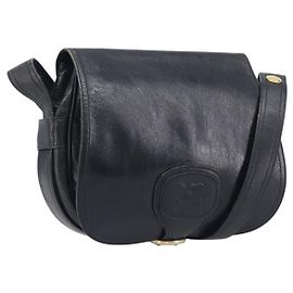 Céline CELINE Bolsa de ombro em couro preto e dourado Outro