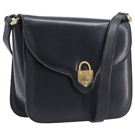Céline CELINE Sac à épaule en cuir noir et or Autre