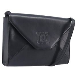 Céline CELINE Sac à épaule en cuir noir Autre