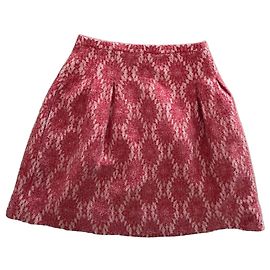 Maje Hirondelle Rouge Red Jacquard Mini Skirt Red