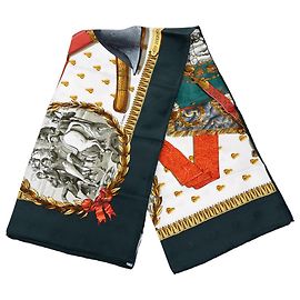 Hermès Napoleon Seidentuch Weiß 90 Weiß