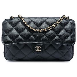 Chanel Black Nylon Graffiti Foldable Shopping Tote in Caviar Flap Black