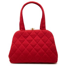 Bolso Chanel Red CC Quilted Jersey Frame Roja