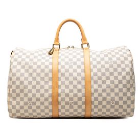 Louis Vuitton White Damier Azur Keepall 50 White