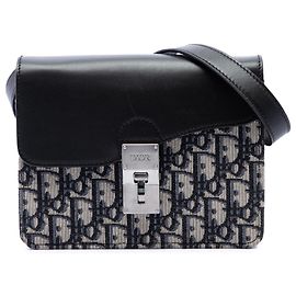 Bolsa de cinto conversível Saddle Mini Oblique Canvas Dior Azul Azul Azul marinho