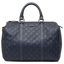 Gucci Blue Medium Guccissima Joy Boston Bag Blau Marineblau