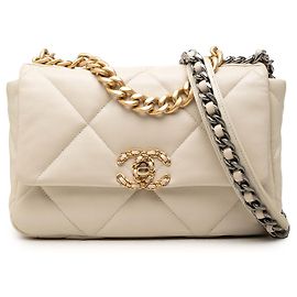 Chanel Brown Medium Lambskin 19 Flap Marron Beige