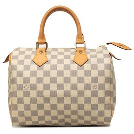 Louis Vuitton White Damier Azur Speedy 25 Branco