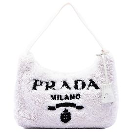 Prada Sac à épaule Mini Terry Re Edition 2000 Blanc Blanc