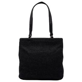 Tote Prada em lã tricotada preta Preto