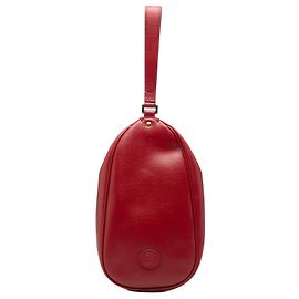Gucci Oval Clutch aus rotem Kalbsleder mit Interlocking G Rot