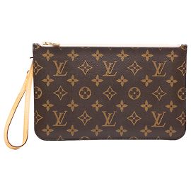 Pochette Louis Vuitton Brown Monogram Neverfull MM Marron
