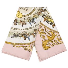 Lenço de seda Hermès Pink La Promenade De Longchamps 90 Rosa Outro