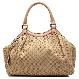 Gucci Beige Medium Diamante Canvas Sukey Tote Beige