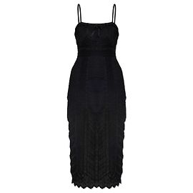 Robe en dentelle LoveShackFancy Celadine noire Noir